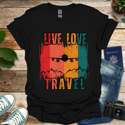 Retro Live Love Travel T-Shirt