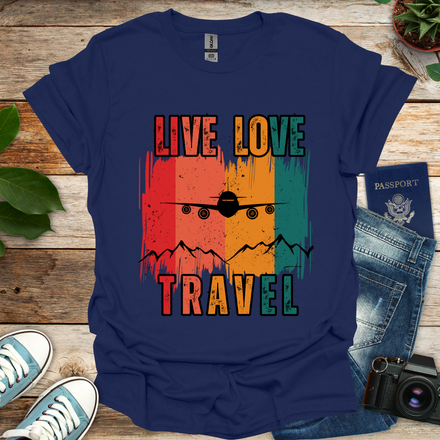 Retro Live Love Travel T-Shirt